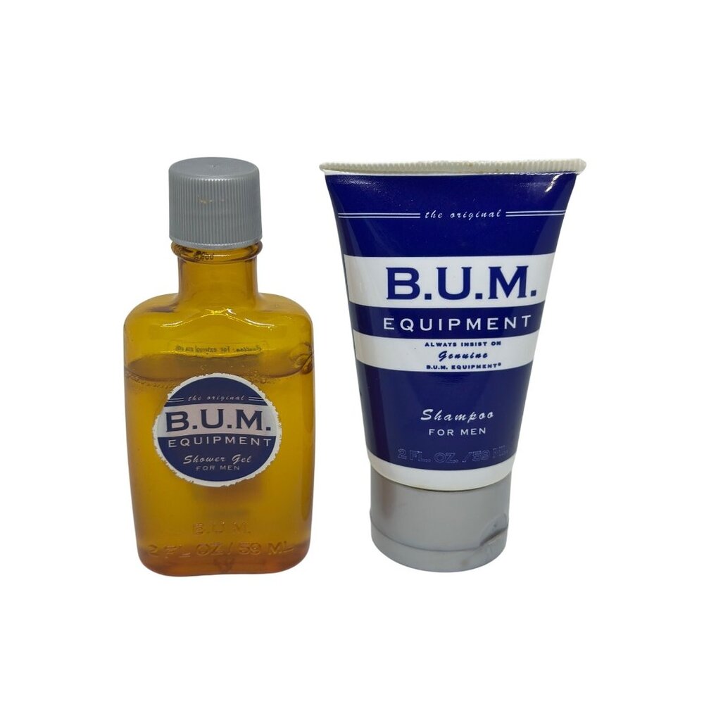 VTG B.U.M. Equipment Men's Shampoo & Shower Gel Travel Set USA Made 2oz‎